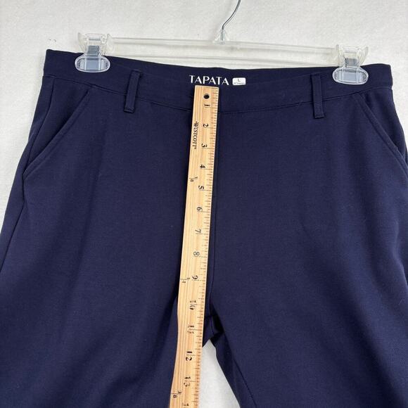 Tapata Pants Womens Size L Navy Blue Straight Leg Pull On Ponte Knit Stretch - Picture 8 of 9